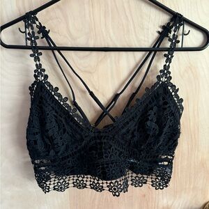 Rue21 Black Textured Lace Bralette